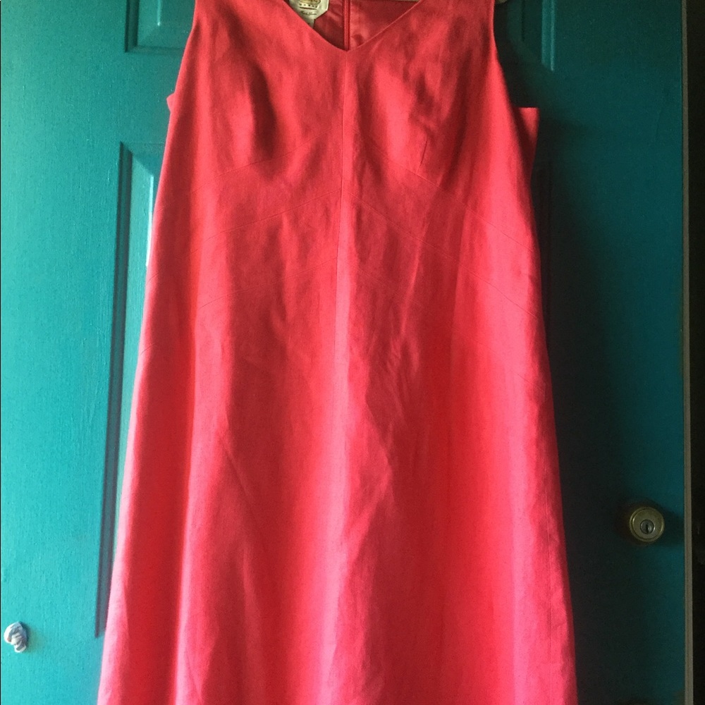 Talbots linen Irish linen pink sheath dress